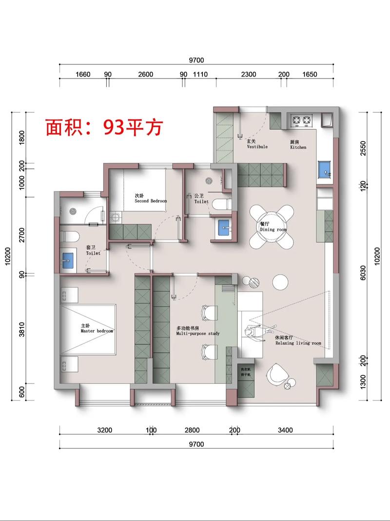 93平方的平面设计 #户型优化 #布局图平面图 #布局图平面